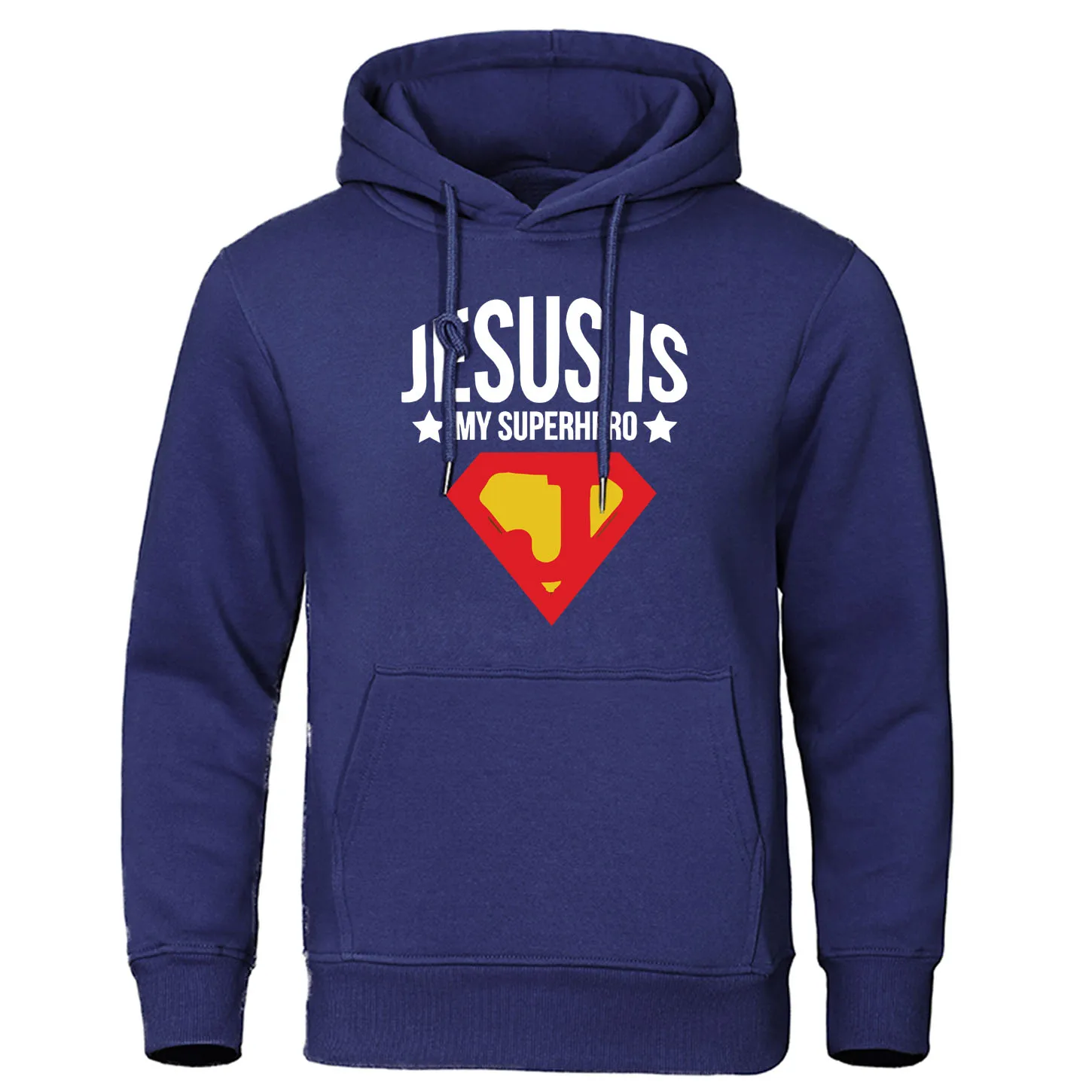 Jesus is my superhero, Забавный принт, мужская толстовка с капюшоном, Осень-зима, Флисовая теплая мужская толстовка с капюшоном, Harajuku, Мужская Уличная одежда