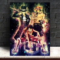modular prints pictures home decor 1 pcs one piece luffy ace sabo anime painting canvas poster wall artwork modern bedroom frame