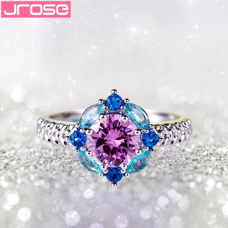 Женское Обручальное Кольцо JROSE Flower обручальное кольцо зеленого красного и