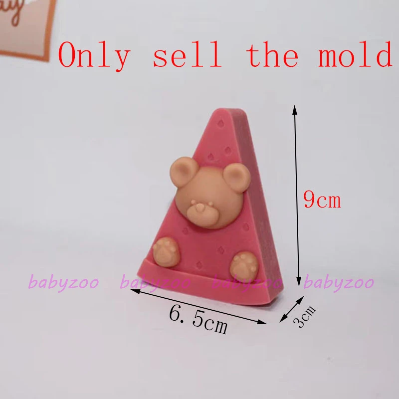 

Fancy Candle Silicone Mold Scented Candle Making Cute Bear Mousse Cake Element Retro Window Candle Mold