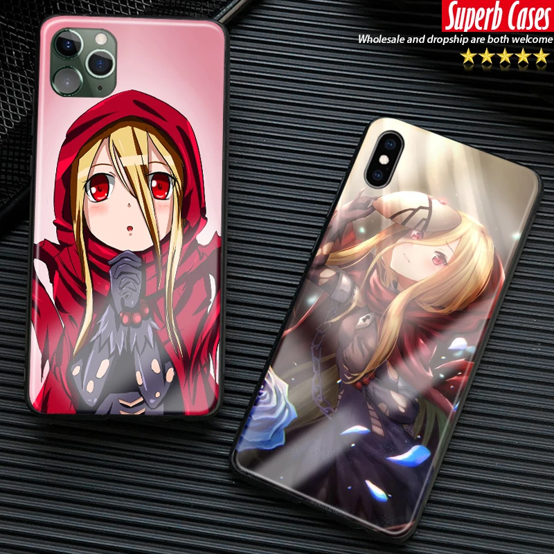 Мягкий силиконовый чехол Evileye Overlord с аниме закаленным стеклом для Apple iPhone 6 6s 7 8 Plus X
