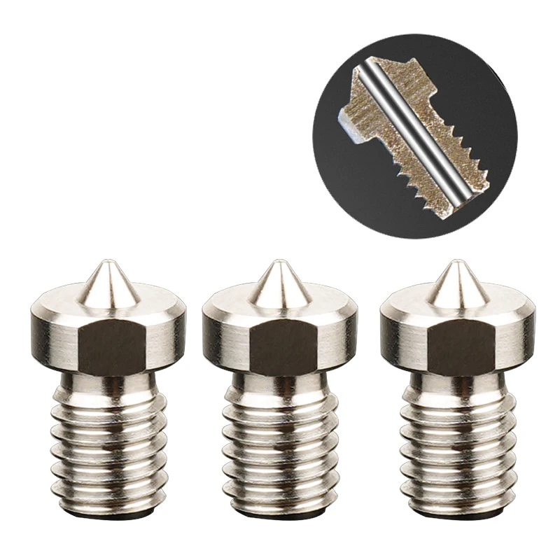 

MEGA 0.3mm 0.4mm 0.5mm E3D V5 V6 Titanium Alloy Nozzle Thread M6 3D Printer Parts for 1.75mm Filament Extruder Hotend Nozzle