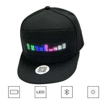 Luminous LED Cap DIY Message And Picture Bluetooth Control Fashion Apparel Accessories Party Decor Glowing Baseball Cap 2