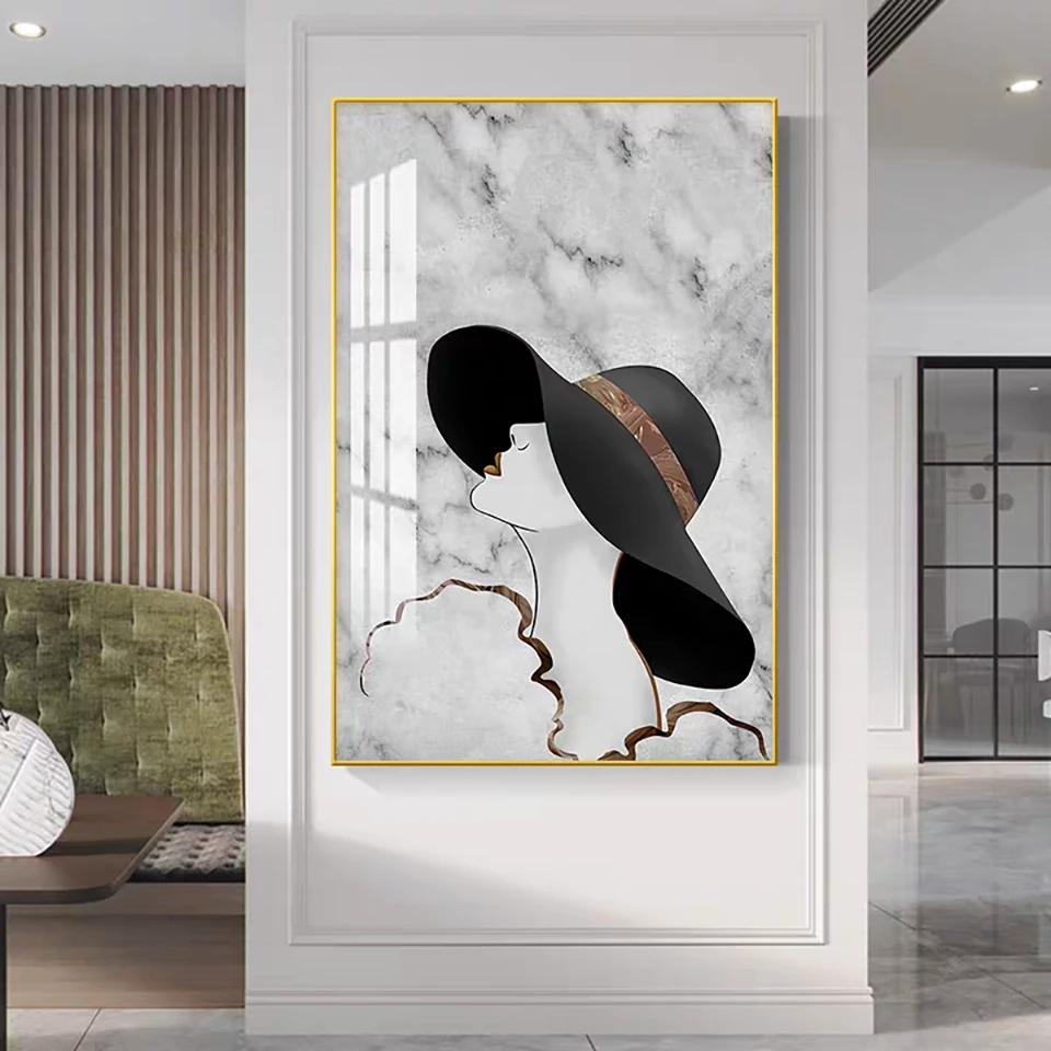 

Fashion Woman Poster Modern Abstract Paintings for Interior Frameless Picture for Home Decor Girl Room Decor Prints