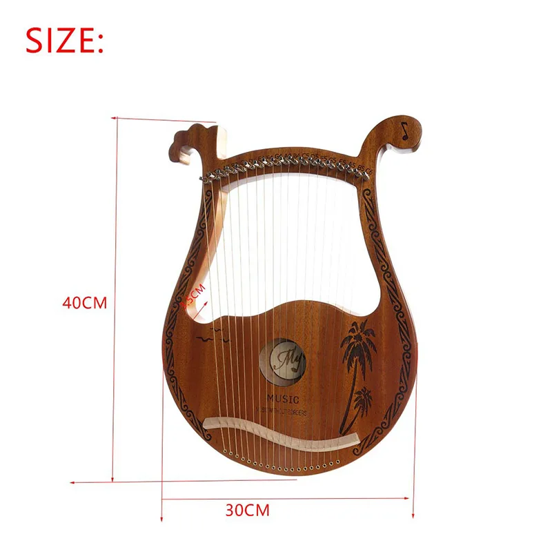 Lyre Harp китайская Арпа 19 струн твердая древесина красное дерево с настройкой
