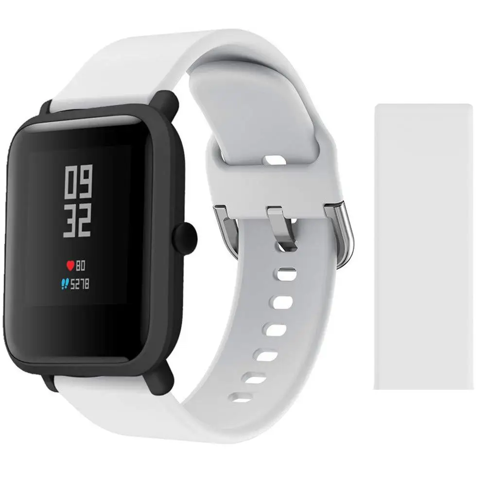 white Силиконовый ремешок для часов amazfit ремешок Bip Band 20 мм ремешок galaxy Watch active/Garmin vivoactive 3 - Цвет ремешка: white