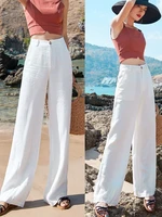 summer thin style cool linen wide leg pants casual pants drape high waist straight leg fashion womens pants sweatpants baggy