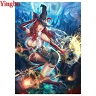 Алмазная вышивка Yingbo, картина с изображением ведьмы, квадратнаякруглая, 5D, стразы, картина, Алмазная мозаика
