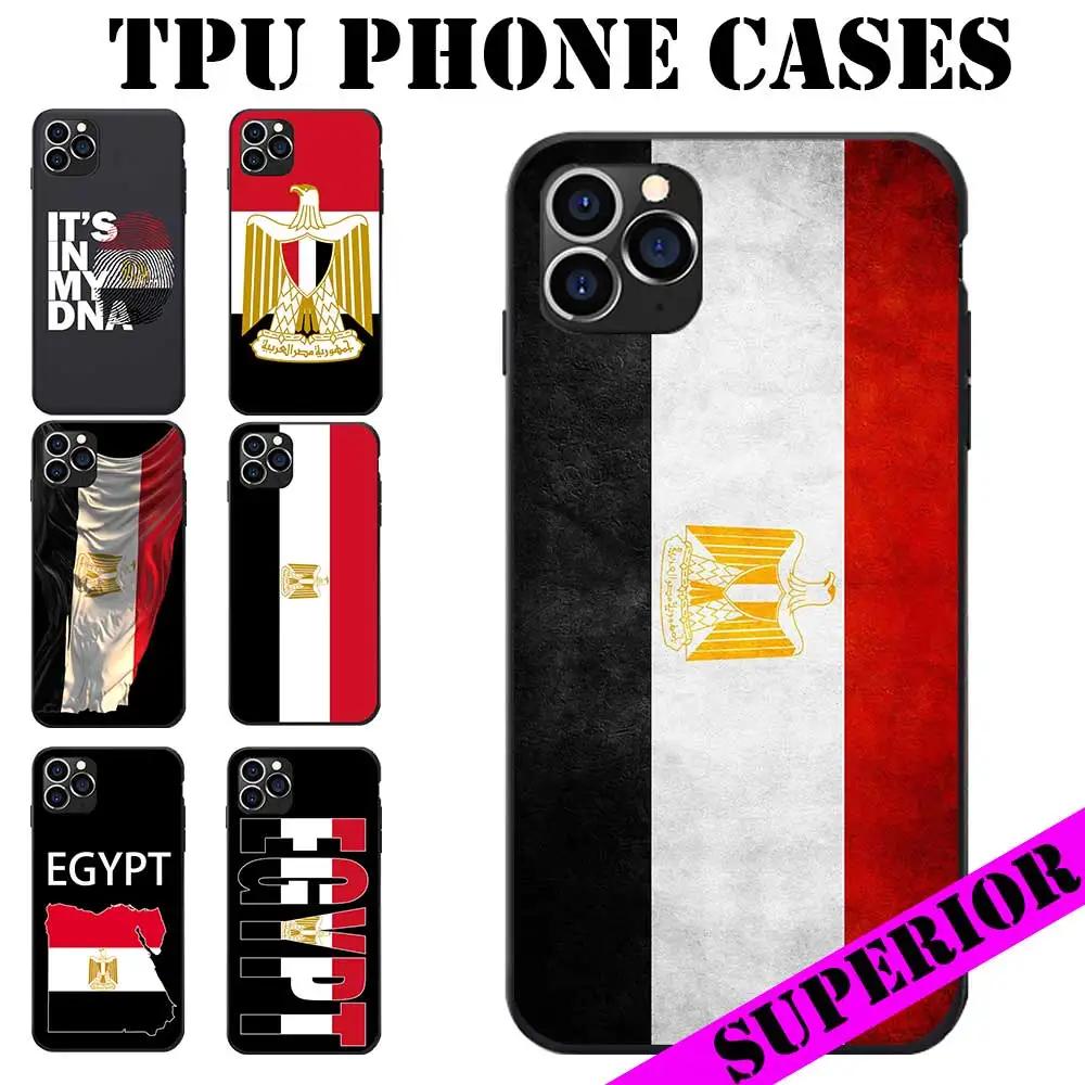 

For REDMI 5 6 7 8 T 9 A S2 NOTE 10 PRO PLUS 5G Egypt Flag Coat of Arms Text Theme Soft TPU Phone Back Cases