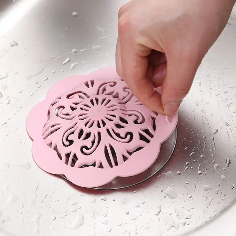 

3pcs Flower Hair Catcher Bath Drain Shower Tub Strainer Sink Cover Trap Basin Stopper Filter Bathroom