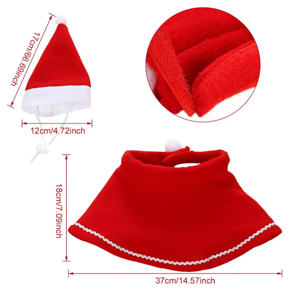 Одежда для кошек собак Рождественский костюм накидка красный плащ домашних