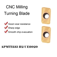 10pcs apmt1135 h2 ue6020 carbide end milling tool cnc milling cutter insert apmt 1135 turning blade metal lathe cutting machine