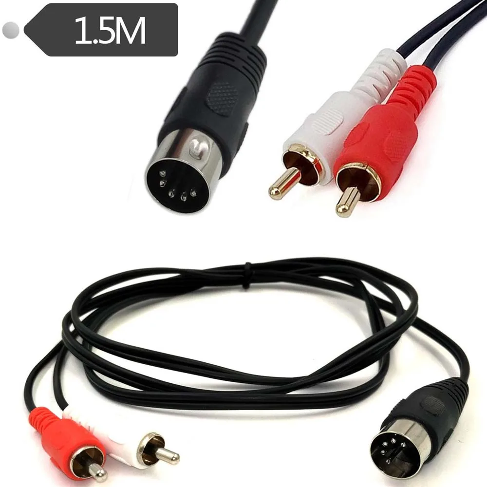 

5-pin DIN to 2RCA lotus old audio equipment adapter cable 1.5m