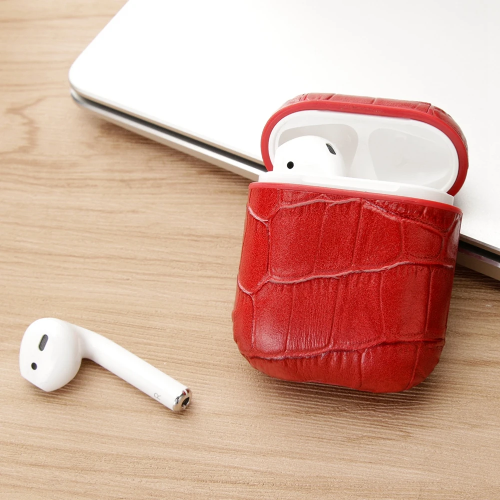 Для Apple Air Pods зарядная коробка защитный чехол Роскошный крокодиловый узор кожа Bluetooth беспроводные наушники чехол для AirPods
