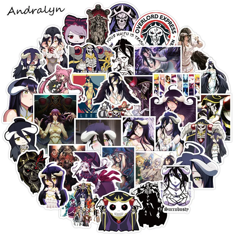 

10/50 шт./упак. Overlord в ретро-стиле с рисунком из аниме наклейки для игрушка ноутбук Чемодан телефон чемодан гитары холодильник автомобиль мото...