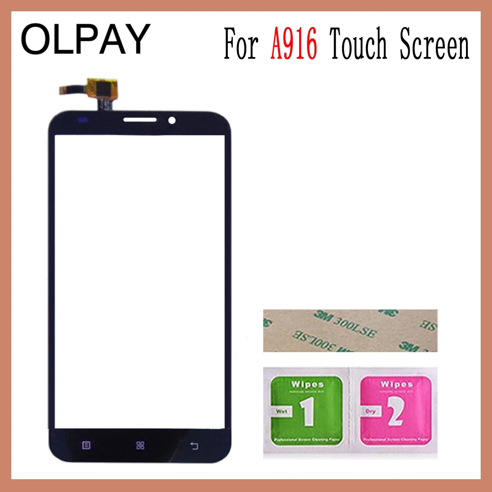 Black No Tools OLPAY 5," переднее стекло для lenovo A916 A 916 мобильный сенсорный экран сенсорный дигитайзер Сенсорная панель инструменты Бесплатный клей+ салфетки - Цвет: Black No Tools