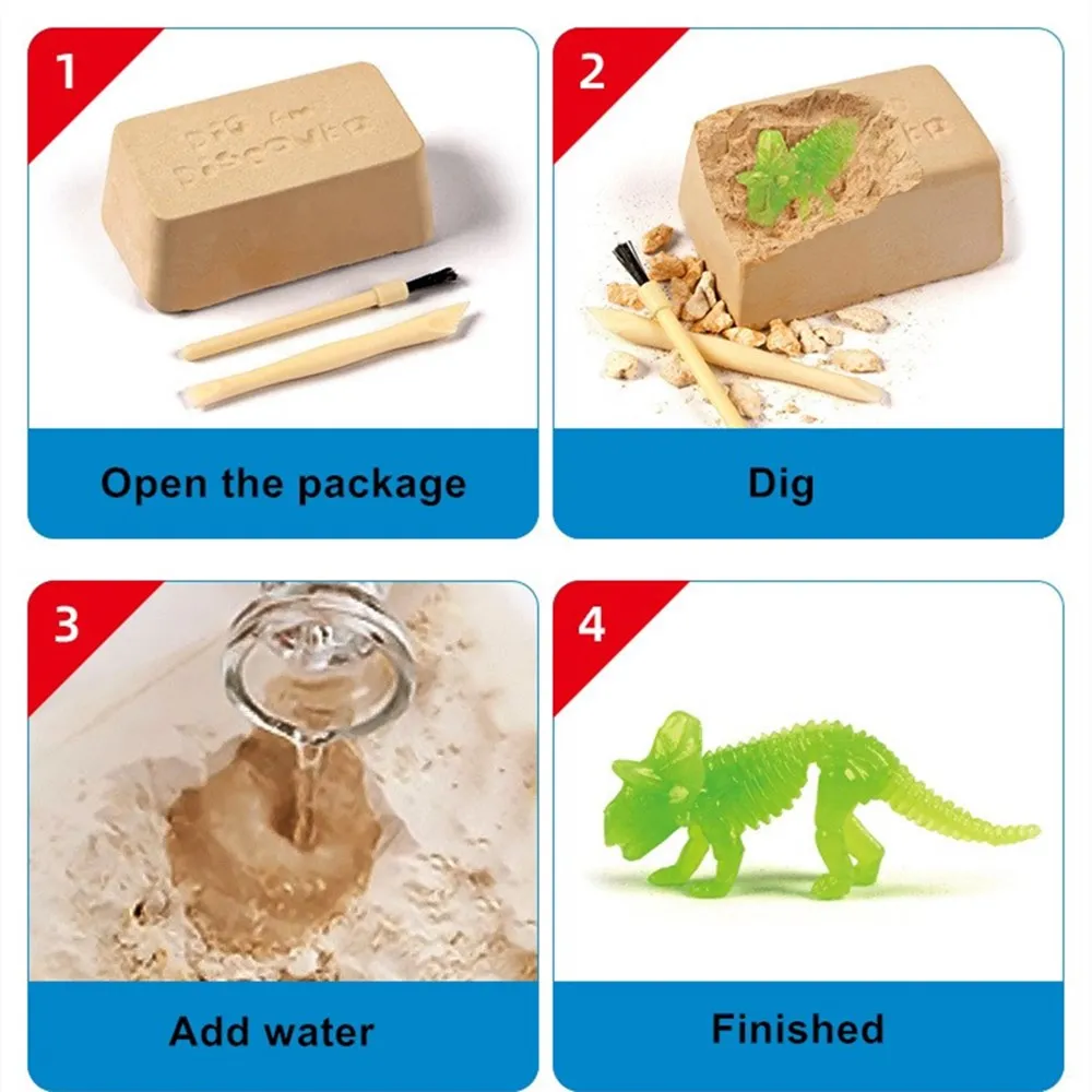 Светящийся каркас динозавра игрушки для детей Обучающие модель динозавра|Юный