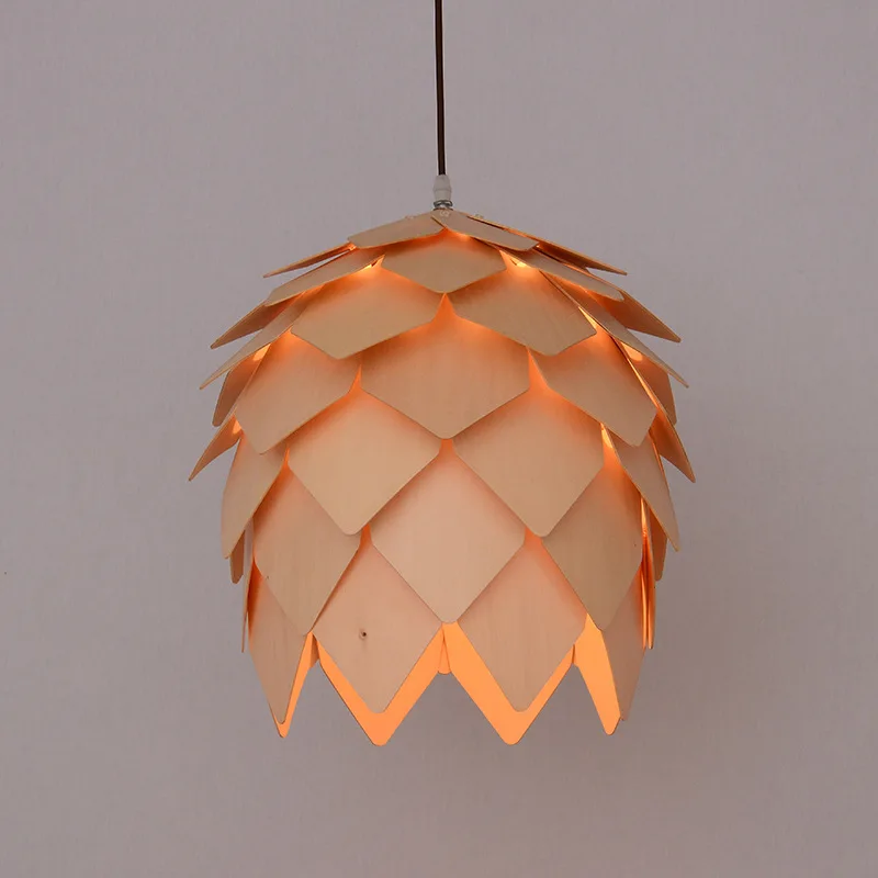 Японская люстра в форме шишки Спальня Творческий бар Клубная лампа Деревянный