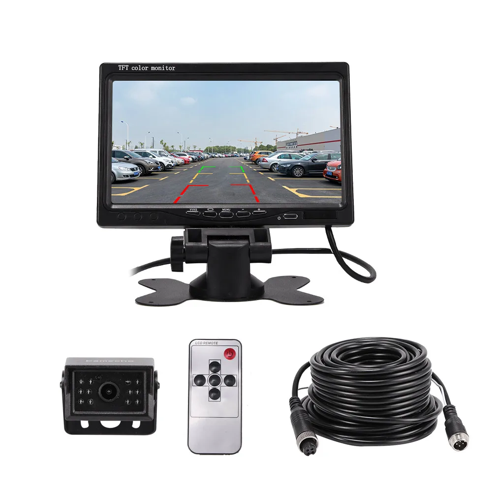 Камера заднего вида 7 дюймов HD TFT ЖК монитор автомобиля 12 ИК ночного видения 4