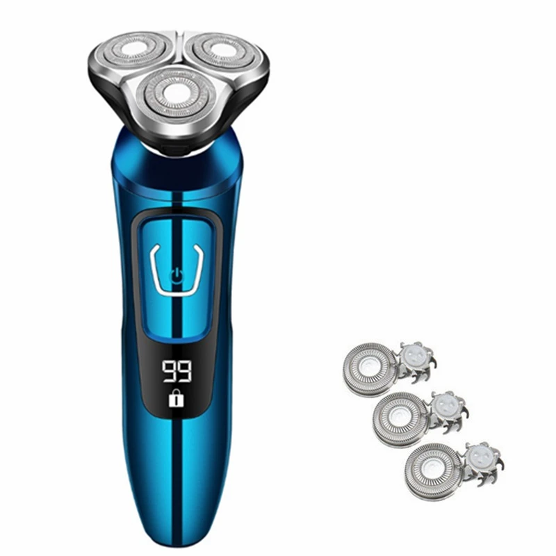 YQ500 Blue 02 ZOZEN, мужская электробритва, перезаряжаемая, электрическая бритва, бритвенный станок, триммер для бороды, моющийся, влажный, сухой, водонепроницаемый - Цвет: YQ500 Blue 02