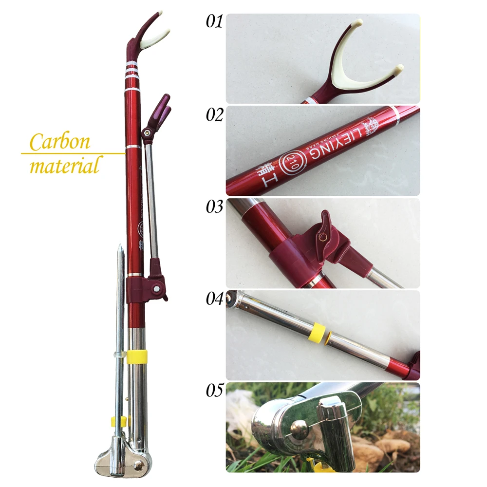 

1.7M 2.1M 2.4M Carbon Fiber Fishing Rod Stand Bracket Ground Holder Telescopic Rod Holder