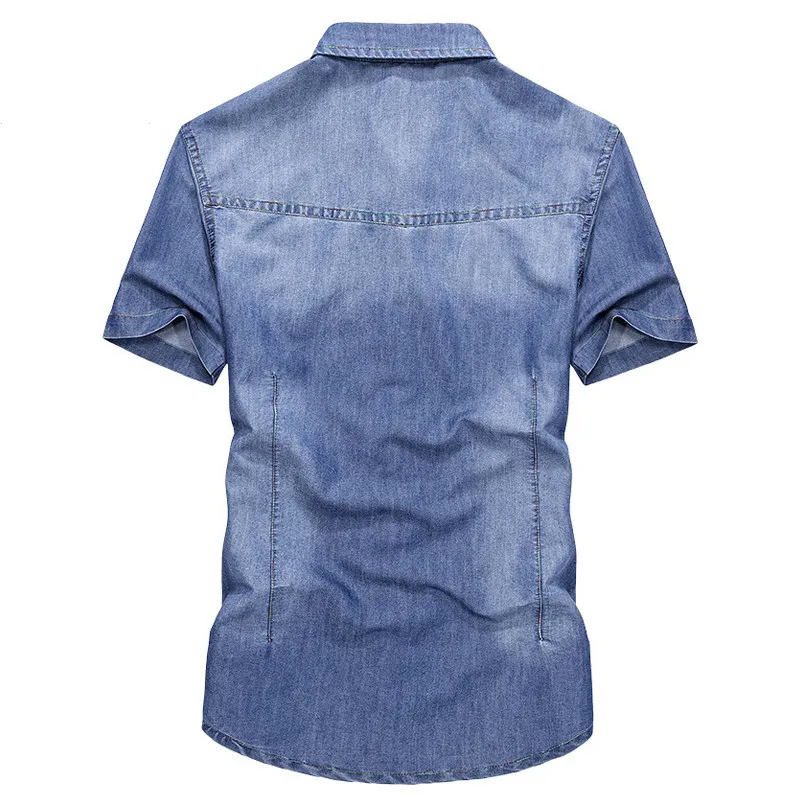 Летняя джинсовая рубашка с коротким рукавом Женская Классическая винтажная из