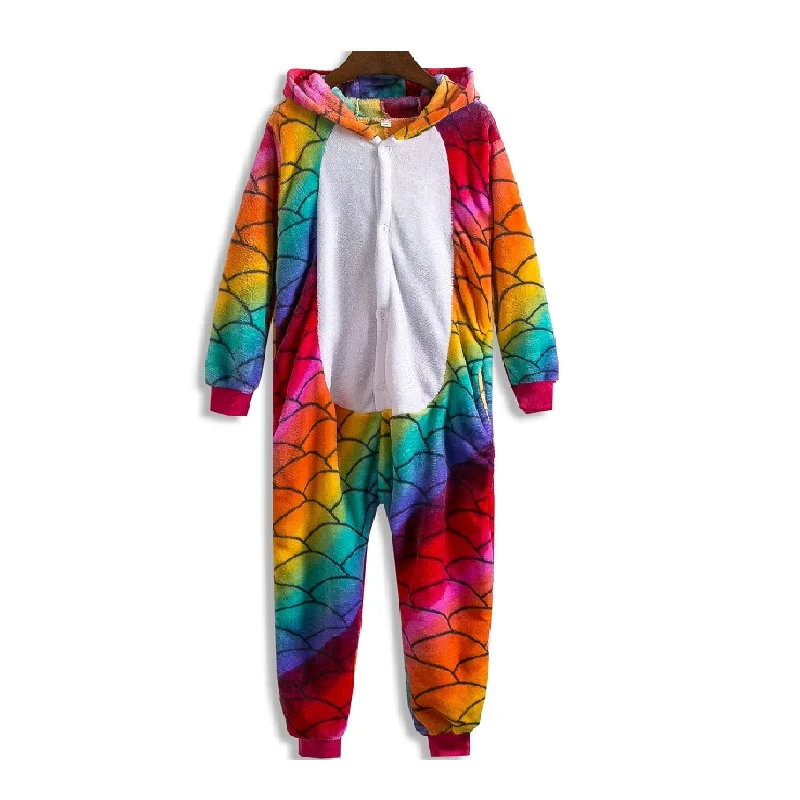 Зимняя Пижама-кигуруми в виде животных с несъемной шапкой для взрослых домашняя