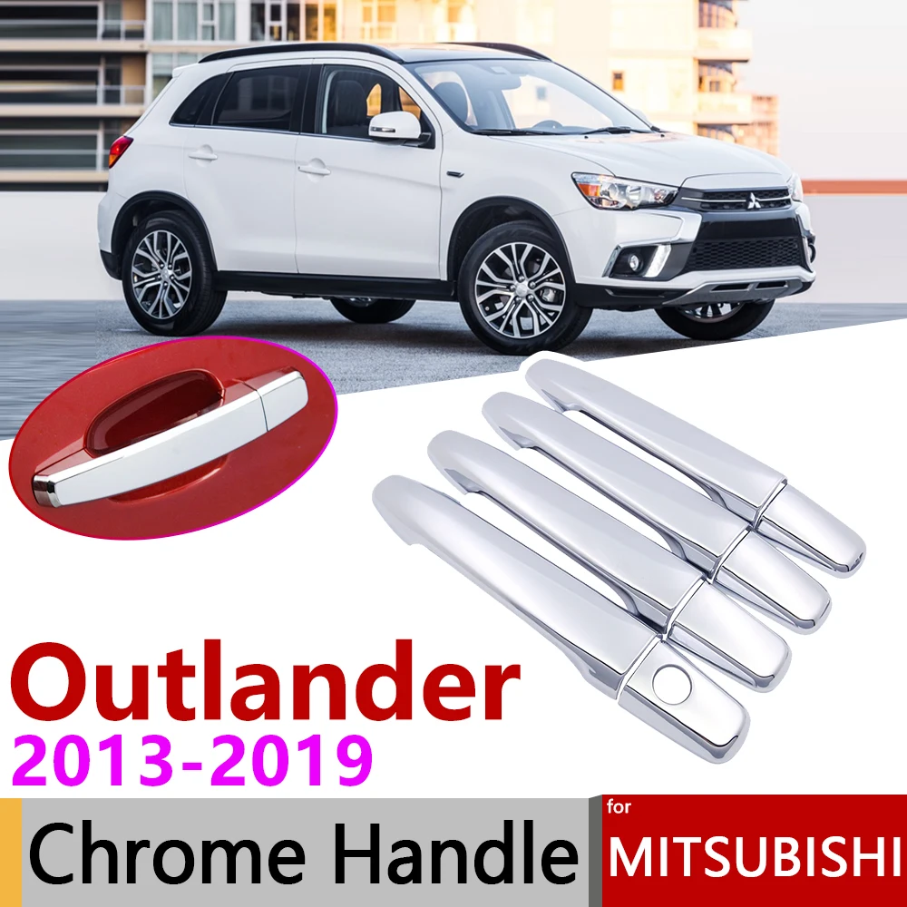 

for Mitsubishi Outlander MK3 2013~2019 Chrome Door Handle Cover Car Accessories Stickers Trim Set 2014 2015 2016 2017 2018