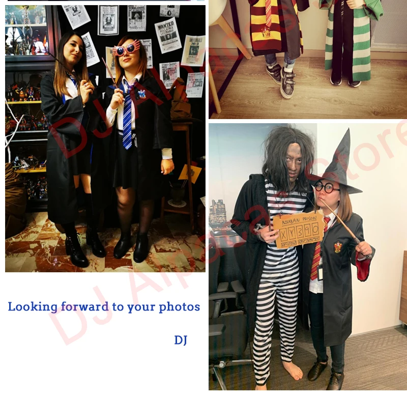 Ravenclaw косплей на Гриффиндор Hufflepuff костюм Слизерин Поттер халат плащ с галстуком шарф Поттер Костюм