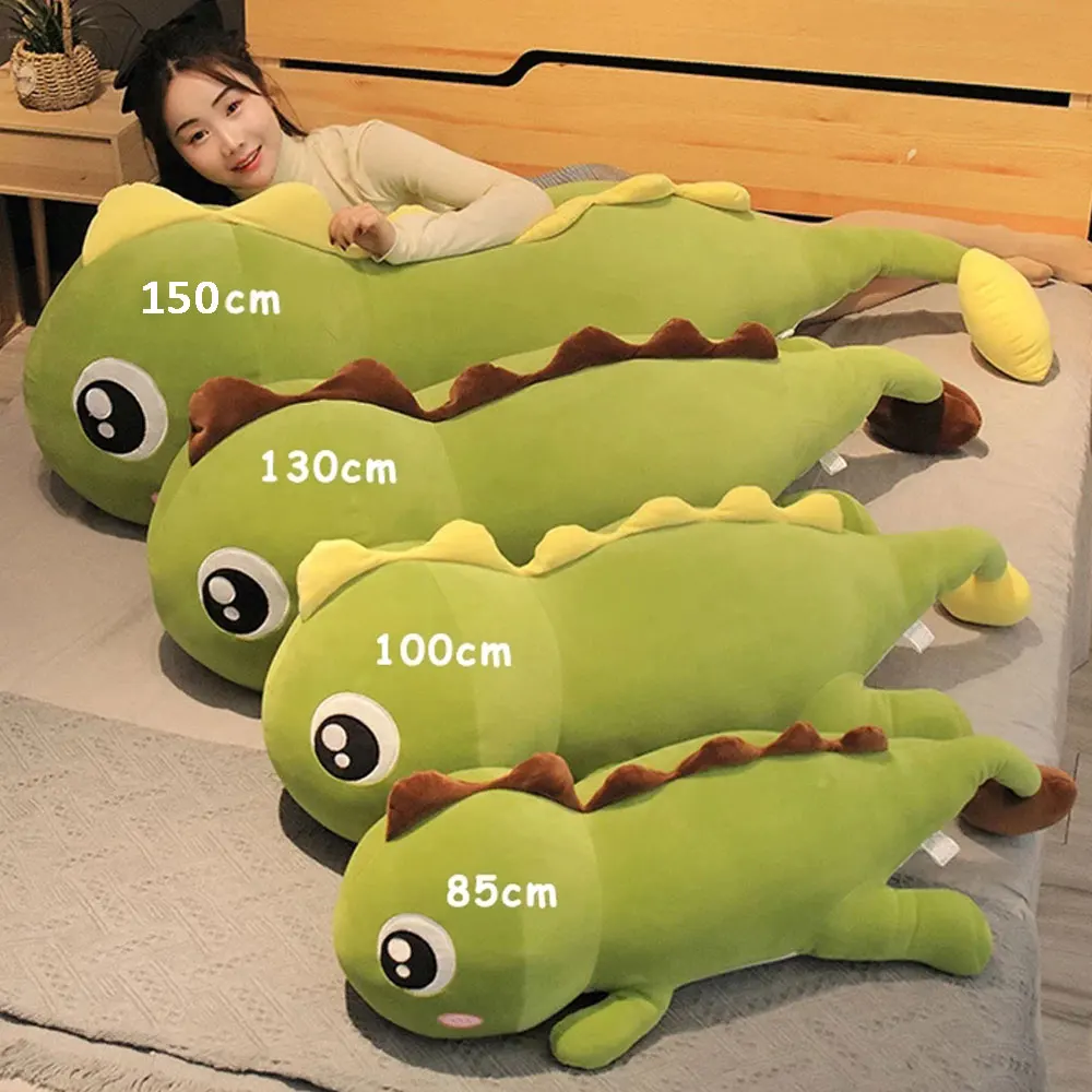 

5 Sizes Big Size Long Lovely Dinosaur Plush Toy Soft Cartoon Animal Dinosaur Stuffed Doll Pillow for Kids Girl Xmas Present Gift