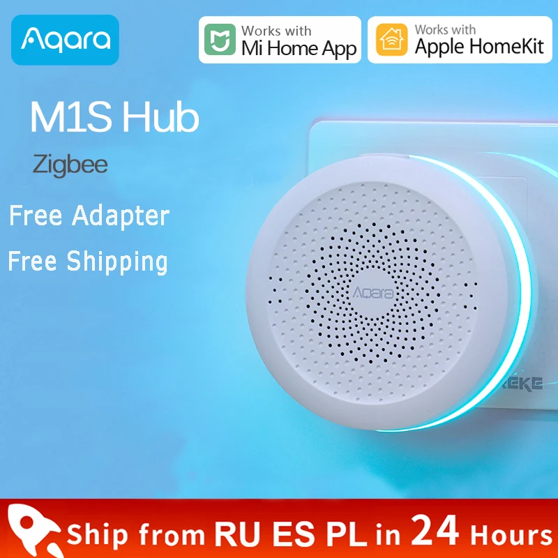 

Шлюз Xiaomi Aqara Hub Gateway M1S с RGB-подсветкой, Zigbee 3,0, дистанционное управление через приложение для умного дома, Mihome, Apple Homekit APP