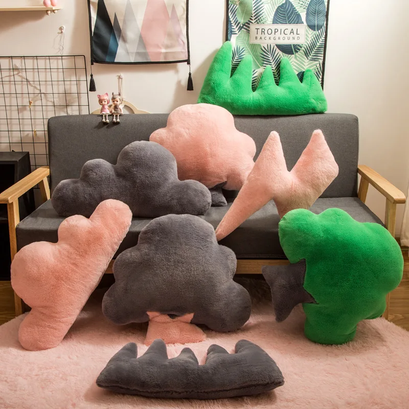 

Nordic Style Bedding Cushion Cloud Lightning Shaped Soft Home Toys Stuffed Plush Sofa Portable Throw Pillow PP Cotton Decoration