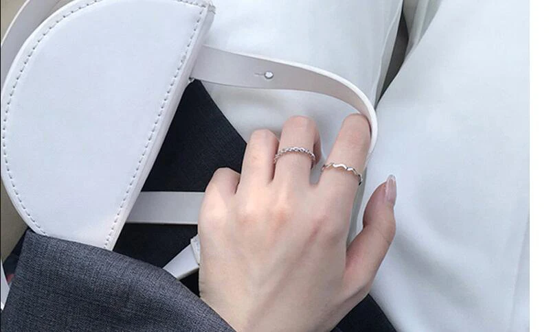 

Wholesale Top Grade S925 Simple Resizable Finger Rings Fashion Accessories Ring Fashion Jewelry Lovers Women Girl Gifts