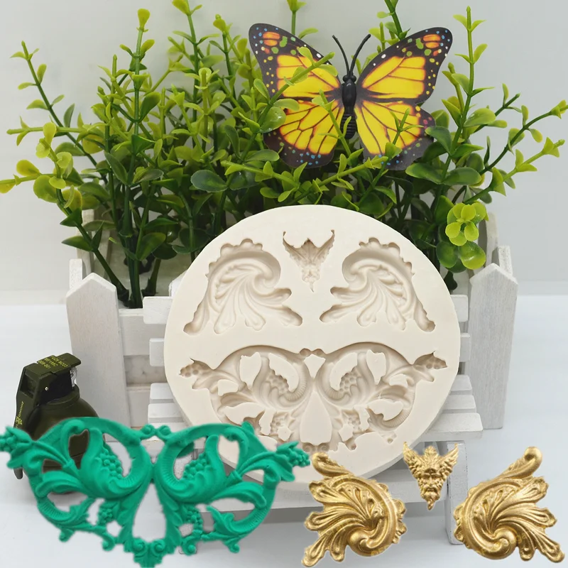 

Baroque Flower Leaf Silicone Mold DIY Cake Chocolate Bread Mousse Dessert Fondant Mould Baking Decoration Tool Resin Kitchenware