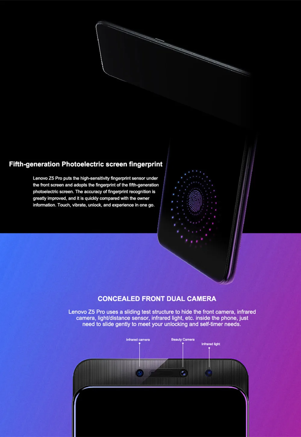 Телефон lenovo Z5 Pro, 6G, 128G, четыре ядра, Android 6,39 дюймов, FHD, 2340x1080, 3300 мАч, AI, двойная камера, отпечаток пальца, распознавание лица, NFC, телефон