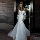 Зимнее женское свадебное платье со съемными пышными рукавами, кружевные цветочные платья невесты, милое фатиновое платье