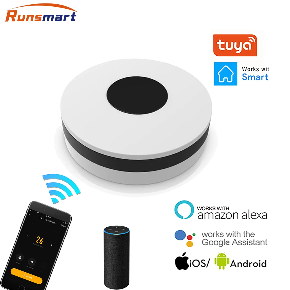 

WiFi Smart IR Controller Wireless Remote Alexa Google Assistant Tuya/Smart Life APP Multi-Directional Infrared Air Conditioner