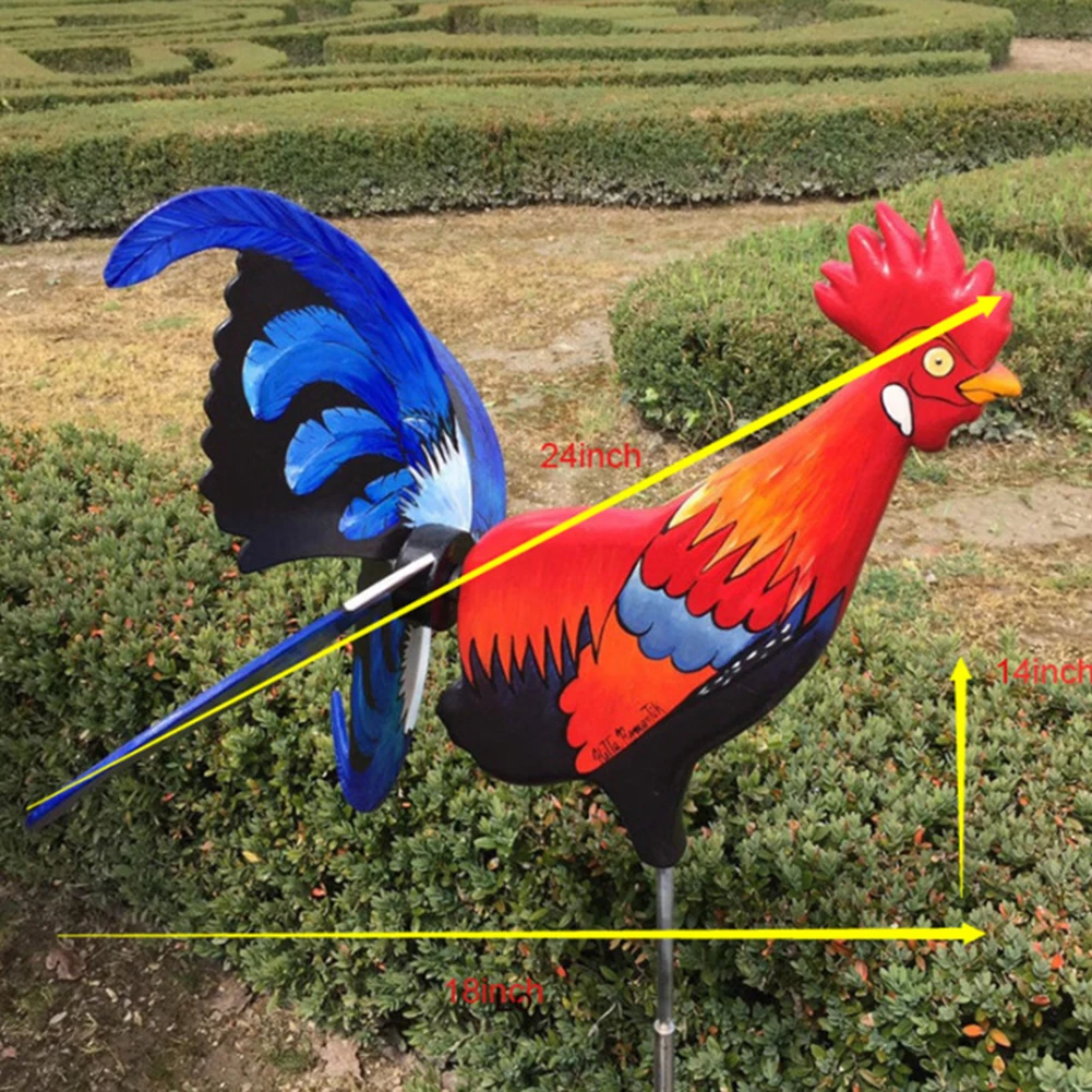 

Rooster Windmill Garden Courtyard Farm Decor Waterproof Yard Statue Vivid Sculpture Handmade Garden Decoration Outdoor Jardinage