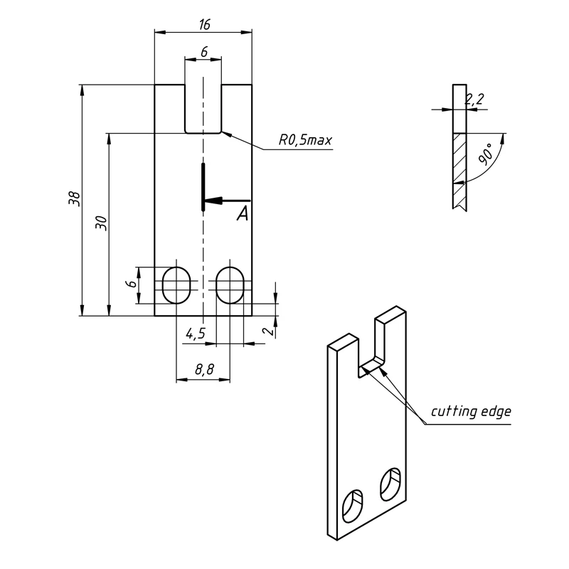 Согласно чертежу клиента сделать Автоматический зачистки провода машины лезвие