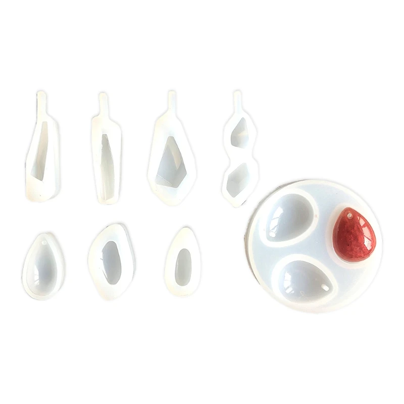 8 Pcs Mine Stone Pendant Epoxy Resin Molds Necklace Jewelry Silicone Mould DIY Crafts Ornaments Casting Tools | Украшения и
