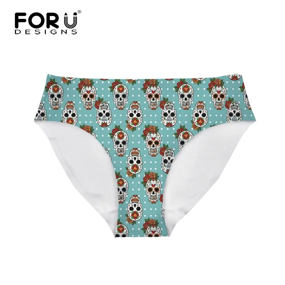 FORUDESIGNS/, трусики, женское нижнее белье, высокое качество, Череп, голова, нижнее белье, бесшовные трусы, женские удобные обтягивающие нижнее белье