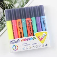 8pcsset diy highlighter pen fluorescent marker pen art stationery supplies for office school painting graffiti highlighter pen
