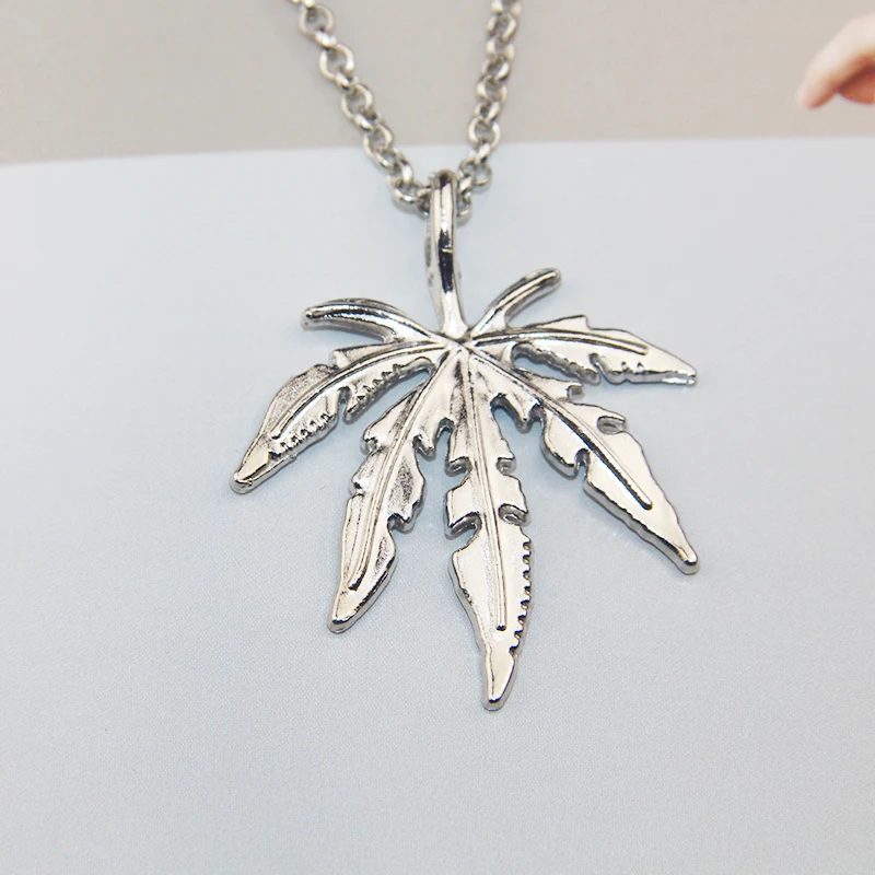 Модные ювелирные изделия ожерелье кленовый лист Подвеска в виде листа конопли