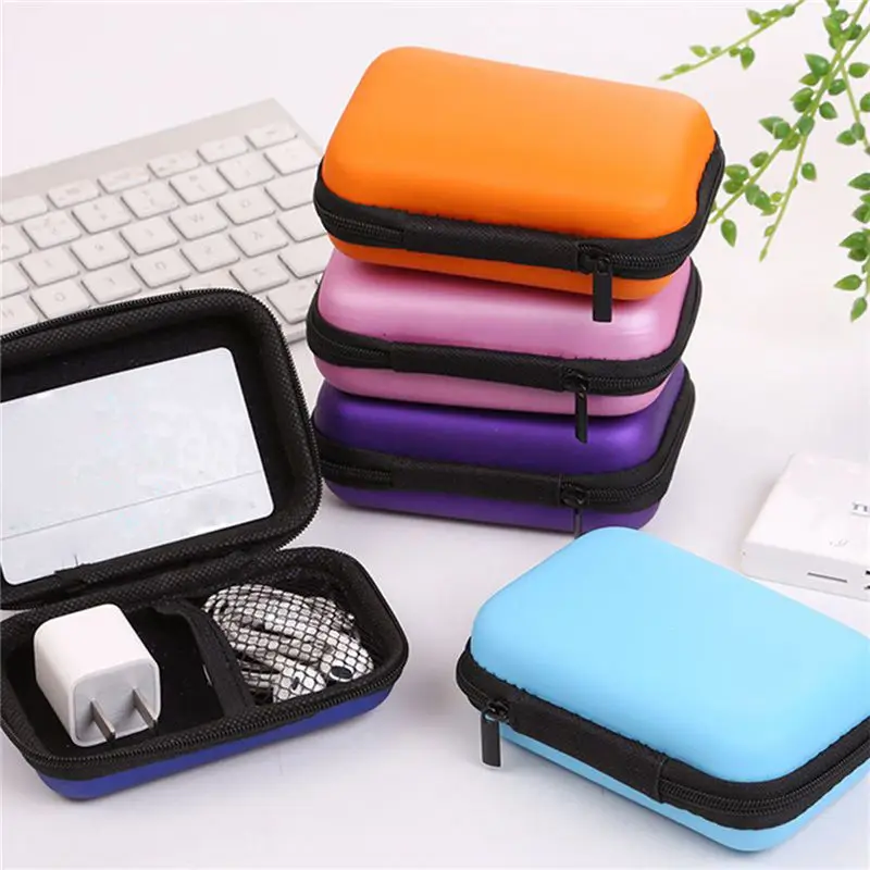 Mini Portable Earphone Bag High Quality Coin Purse Headphone USB Cable Case Storage Box EVA Material Hard Disk Carry Case Bag