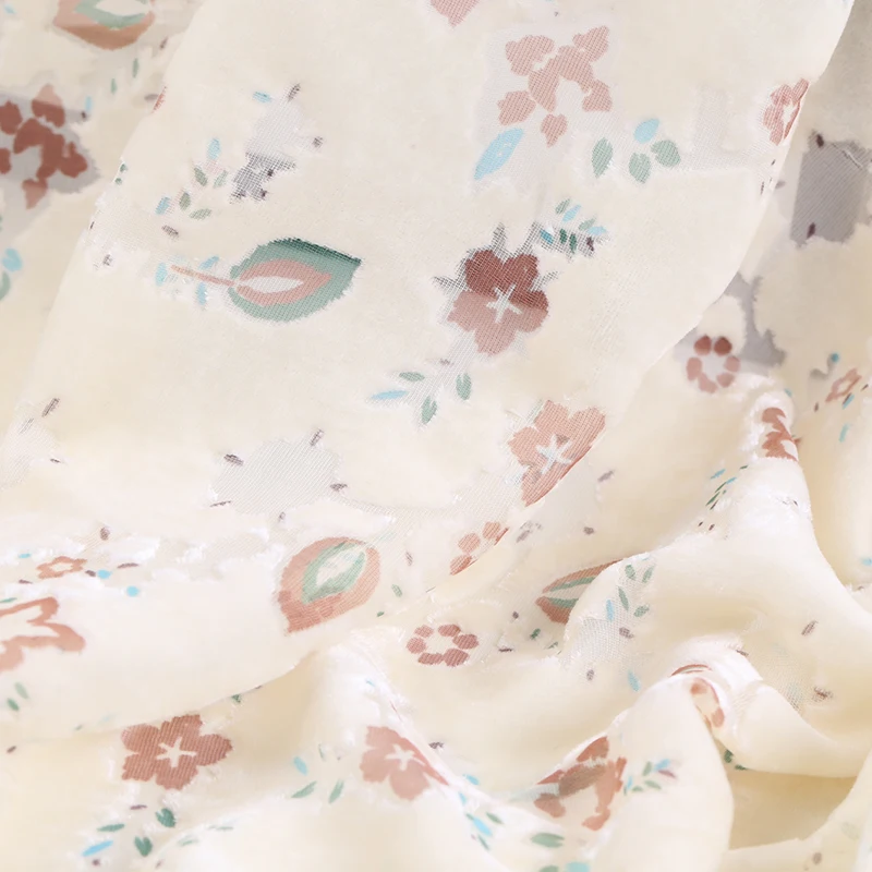 114cm wide burnout silk fabric meter perspective cheongsam dress yarn-dyed rayon wholesale cloth | Дом и сад