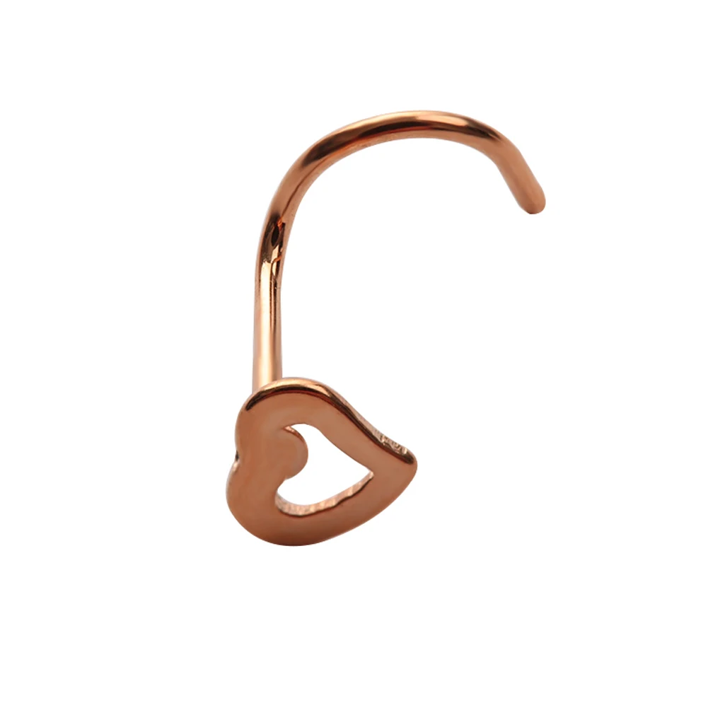 Хирургическое стальное маленькое Сердечко с драгоценным камнем винтовая