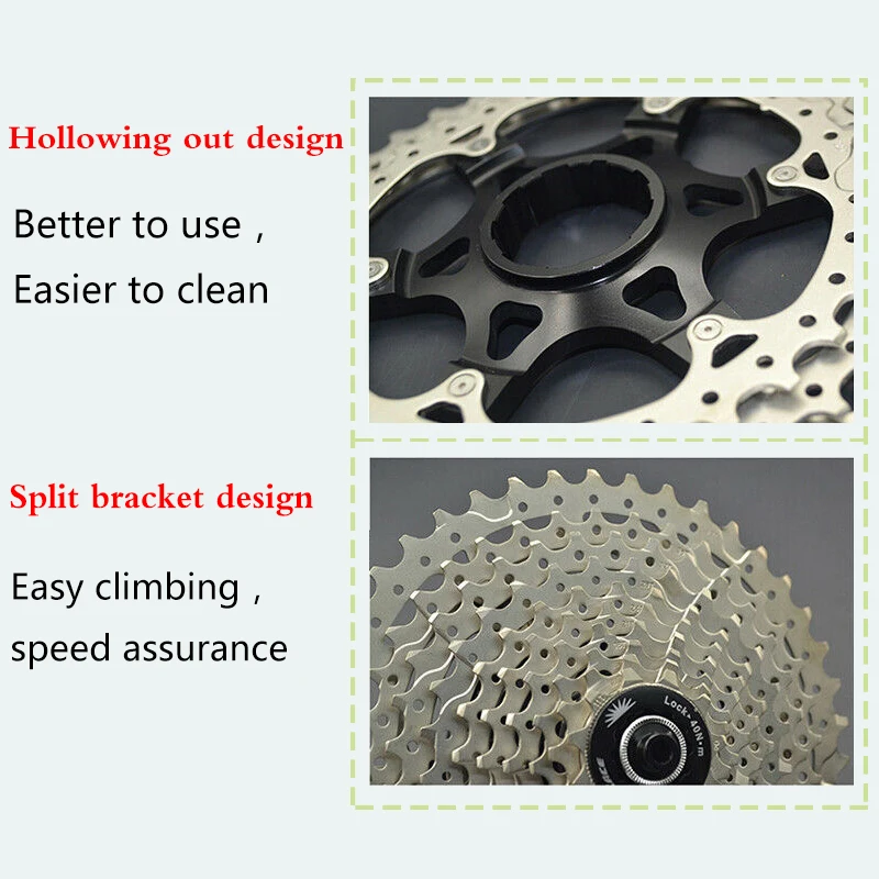 Кассета SUNRACE 11 40T 9s MTB свободное колесо широкое соотношение серебристо черная