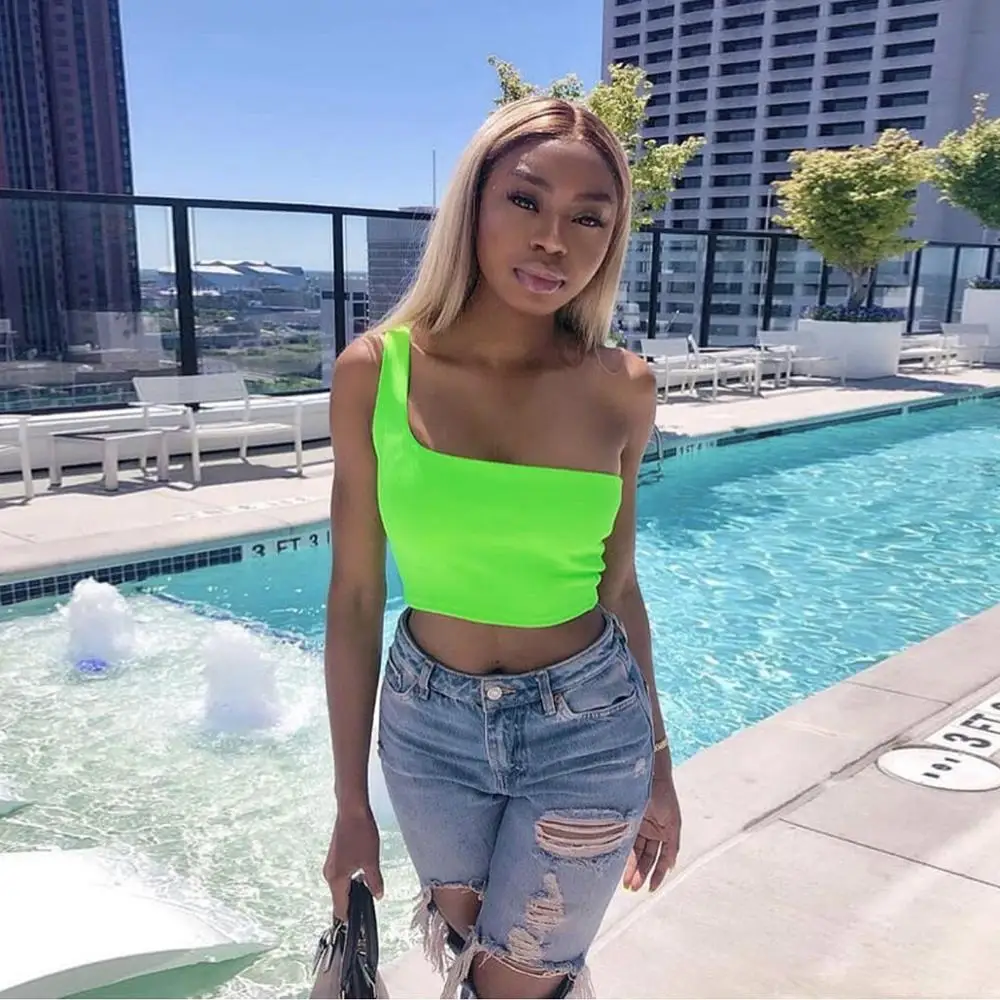 Летняя Сексуальная укороченная короткая майка с открытыми плечами в европейском