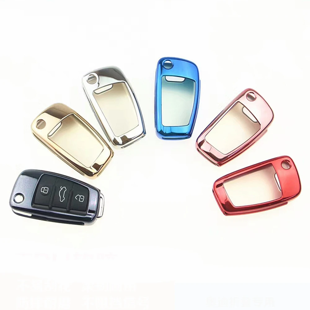 

ТПУ автомобильный Стайлинг мягкий чехол для автомобильного ключа чехол оболочка для Audi A1 A3 A4 A5 C6 A7 A8 R8 Q7 A6 C5 автомобильный держатель оболочка...
