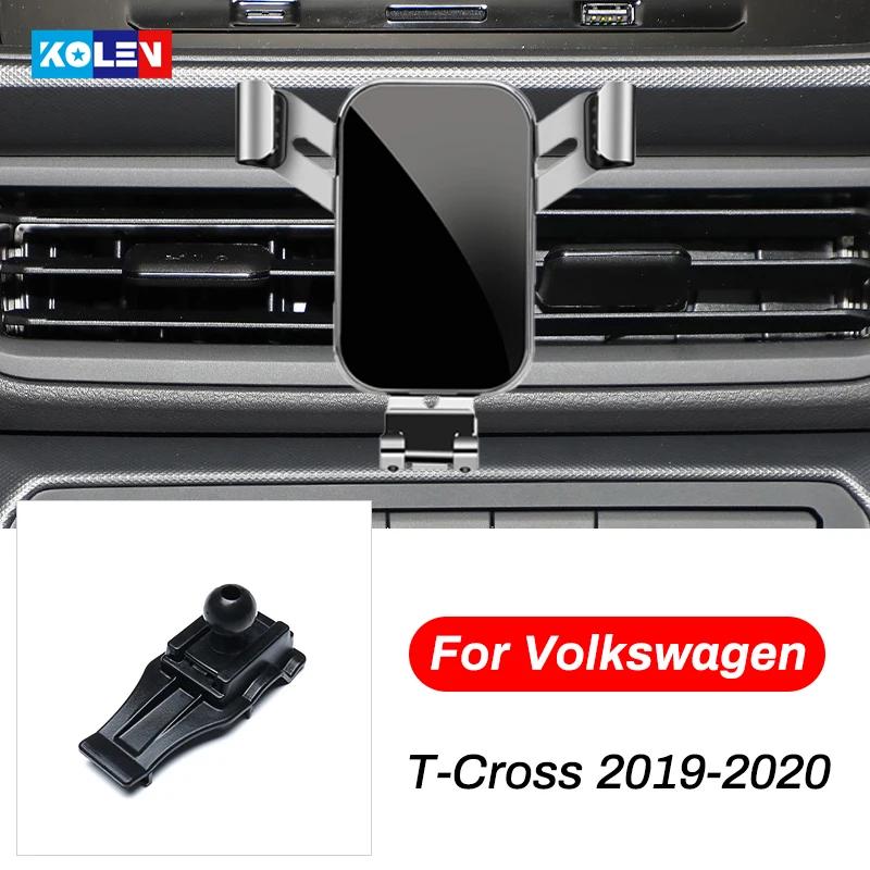 

For Volkswagen VW T-Cross 2019 2020 Car Mobile Phone Holder Smart Phone GPS Air Vent Outlet Bracket Snap-type Navigation Stand